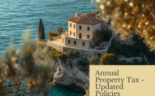 Elegant Croatian hillside villa at sunset — Croatia annual property tax 2026 municipal rate increases