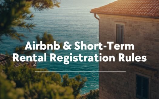 Classic Dalmatian coastal apartment building with greenery — Croatia short-term rental registration rules 2026
